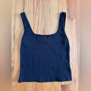 Altar'd State Black Ribbed Tank Top
